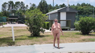 BBW Twinkiemilf out for a nude walk on a nice sunny day